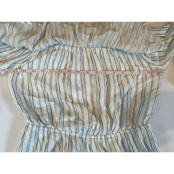Fika The Brand Womens Striped Off The Shoulder Romper FP41278 White Size Large - Picture 7 of 11